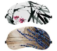 2 Piece Sleep Mask, Eye Mask for Men Women, No Pressure Night Eye Cover, Retro Blue Flower Breathable Sleeping Eye Mask, Light Blocking