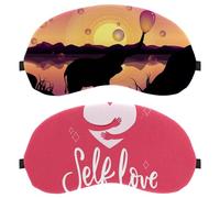 2 Piece Sleep Mask, Eye Mask for Men Women, Self Love Heart Hug Pink Background No Pressure Night Eye Cover, Breathable Sleeping Eye Mask, Light Blocking