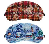 2 Piece Sleep Mask, Eye Mask for Men Women, Snow House No Pressure Night Eye Cover, Breathable Sleeping Eye Mask, Light Blocking