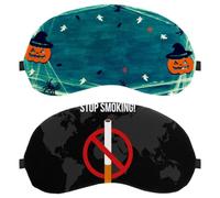 2 Piece Sleep Mask, Eyeshade for Side Sleeper Men Women, Dark Background of No Tobacco Day Light Blocking Eye Mask Cover with Adjustable Strap, Night Blindfold