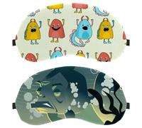 2 Piece Sleep Mask for Back and Side Sleeper, Arrogant Fish 100% Light Blocking Eye Mask, Adjustable & Breathable Sleeping Eye Cover, Zero Eye Pressure
