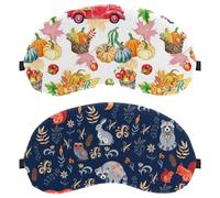 2 Piece Sleep Mask for Side Sleeper Men Women, Light Blocking Eye Mask Cover Eyeshade with Adjustable Strap, Animals Bear Fox Owl Rabbit Squirrel Night Blindfold