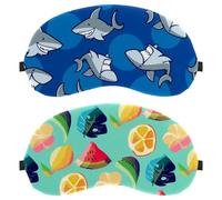 2 Piece Sleep Mask for Side Sleeper Men Women, Light Blocking Eye Mask Cover Eyeshade with Adjustable Strap, Simple Tropical Fruits Pattern Night Blindfold