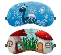 2 Piece Sleep Mask, Light Blocking Sleeping Eye Mask for Women Men, Cartoon Ants at The Mushroom House Night Blindfold, Breathable Eye Mask Cover
