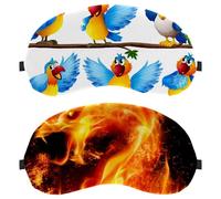 2 Piece Sleep Mask, Light Blocking Sleeping Eye Mask for Women Men, Night Blindfold, Abstract Fire Dragon Head Breathable Eye Mask Cover
