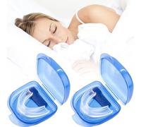 2 Piece Snoring Mouthpiece Set, Portable Anti Snoring Devices for Men, Snorings Mouth Guard Suitable for Sleep Night Rest Comfort Travel Bedtime Relaxation Health Quiet