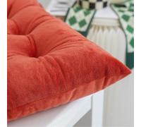 2-Piece Soft Cotton Seat Cushions 40x40cm with Ties - Solid Color Dining Chair Pads - Durable PP Cotton for Home & Restaurant (A-Brown)