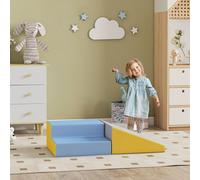 HOMCOM Soft Play Set, 2 Piece Kids Climb and Crawl Foam Play Activity Toys, Soft Play Equipment for Toddlers 12-36 Months, Grey