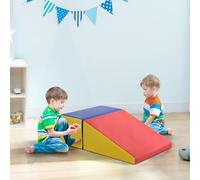 HOMCOM Soft Play Set, 2-Piece Kids Climb and Crawl Foam Play Activity Toys, Soft Play Equipment for Toddlers 12-36 Months, Red