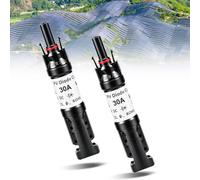 2-Piece Solar Fuse Holder 30A | IP67 Waterproof and Dustproof | 1000V Reverse Current Protection Diode Holder | Solar Panel Fuse Holder for Solar Photovoltaic System Connection (30A)