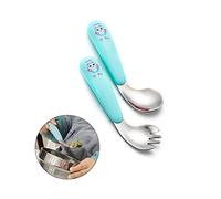 2 Piece Spoon and Fork Set, Toddler Cutlery Set, Baby Fork and Spoon Set, Learn to use Toddler Cutlery in Minutes, 1 Year Old & up, with Baby Spoons Stainless Steel Childrens