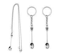 2-Piece Spoon Set - Keychain & Necklace, Mini Spoon for Spice Jar