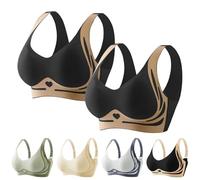 2 Piece Sports Bras for Women UK, Colour Block Clash Lift One Piece Bras, Backless Gathering Bra Full Coverage, Upper Support Adjustable Sports Underwear, Women Leisure Stretch Yoga Vest Bralette