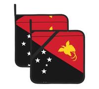 2-Piece Square Heat-Resistant Pot mat Set Flag of Papua New Guinea Printed Square Heat-Resistant mat Suitable for Baking and Cooking