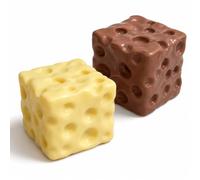 2-Piece Squeeze Cheese Squishy Set, Yellow and Chocolate Squishy Fidget, Realistic Sensory Desk Decor