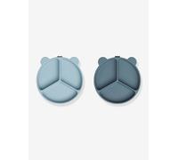 2-piece Stacy compartment plates - LIEWOOD blue