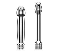 2-Piece Stainless Steel Anal Douche Set with Realistic Nozzle - Anal Cleanser & Vaginal Douche for Deep Rinsing, Metal Enema Irrigator Attachment for Men and Women