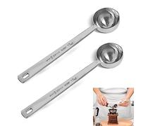 2-Piece Stainless Steel Coffee Measuring Spoon Coffee Scoop, 1 Tbsp & 2 Tbsp Measuring Tablespoon, Long Handle Coffee Scoop Suitable For Coffee Powder And Coffee Making (15ML J85)