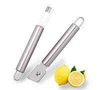 2 Piece Stainless Steel Lemon Zesters, Upgraded Lemon Zester & Channel Knife Set, Citrus Zester & Orange Peeler Tool, Premium Lemon Grater for Family Kitchen, for Bar Bartenders