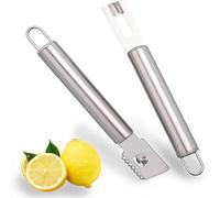 2 Piece Stainless Steel Lemon Zesters, Upgraded Lemon Zester & Channel Knife Set, Citrus Zester & Orange Peeler Tool, Premium Lemon Grater for Family Kitchen, for Bar Bartenders
