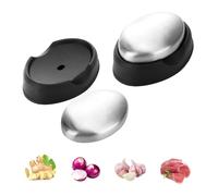 2 Piece Stainless Steel Soap Set, Metal Soap Against Odours, Anti-Rust Kitchen Aid, Odour Remover Without Chemicals, 6.4 x 4.7 x 2.1 cm / 2.5 x 1.85 x 0.83 inches, Kitchen Aid Silver