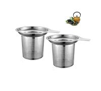 2 Piece Stainless Steel Tea Strainer with Handle Premium Tea Strainer Tea Strainer Fine Hole Stainless Steel for Most Tea Cups and Tea Bowls