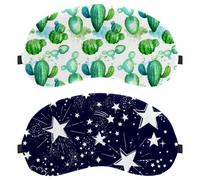 2 Piece Stars in Dark Blue Background Eye Mask for Side Sleeper, Sleeping Mask, Sleep Eye Mask, Soft Eye Shade Cover for Travel, Nap, Plane, Light Blocking