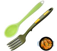 2 Piece Suit Silicone Flexible Fork Mixing Flexible Spoon Silicone Fork Multifunctional for Cooking Utensil Kitchen Mix Ingredients Mash Food