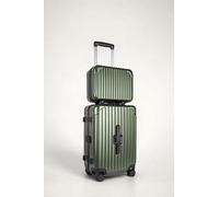 JLY Lightweight 3-Piece Luggage Set: Cabin, Medium & Large Suitcases with TSA Lock, Cupholder, Wet/Dry Divider, Durable PC+ABS Hard Shell (Hunter Green, 2 Pcs: Vanity + S)