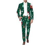 2 Piece Suits for Men Christmas Suit Jacket Men's Ugly Outfits Mens UK Socks Multipack Santa Business Outfit Pants Father Costumes Party Jackets Funny Jumpers