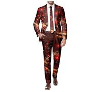 2 Piece Suits Mens White Suit Christmas Blazer Dinner for Men UK Print Pullover Hoodie Men's Shirt Jacket Tree Costume Costumes Reindeer Sock Business Jackets