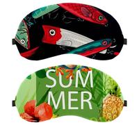 2 Piece Summer Frog Tropical Green Sleep Mask, Eye Mask for Men Women, No Pressure Night Eye Cover, Breathable Sleeping Eye Mask, Light Blocking