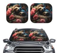 2-Piece Sun Shade Front Windshield Sun Visor Protector A sloth Windshield Sun Shade Foldable Car Front Window Sunshades for Most Sedans SUV Van Truck Auto Accessories S