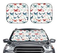 2-Piece Sun Shade Front Windshield Sun Visor Protector Cute butterfly Windshield Sun Shade Foldable Car Front Window Sunshades for Most Sedans SUV Van Truck Auto Accessories L