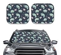 2-Piece Sun Shade Front Windshield Sun Visor Protector Manatee Animals Windshield Sun Shade Foldable Car Front Window Sunshades for Most Sedans SUV Van Truck Auto Accessories L