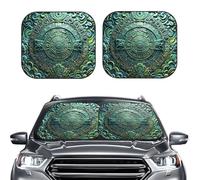 2-Piece Sun Shade Front Windshield Sun Visor Protector Mayan Calendar End of The World Windshield Sun Shade Foldable Car Front Window Sunshades for Most Sedans SUV Van Truck Auto Accessories S