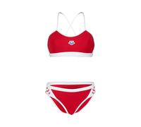 Arena Swimwear Bikini Icons Cross-Back Solid Set Red/White Logo Size 24