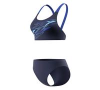 Speedo - Women's Medley Logo Leaderback Bikini Set - Bikini size 8, blue