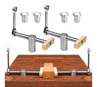2 Piece Table Workbench Clamp with 4pcs Bench Dogs, Table Workbench Auxiliary Tool Vice Woodworking Desktop Fast Fixed Clip Clamp, DIY Positioning Bench Hole Planing Stop Clamp Set (20mm,Silver)