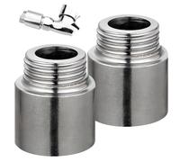 2 Piece Tap Extension 3/4 Inch x 20 mm, 3/4 Inch Female x 3/4 Inch External Thread, DN20 Thread Extension, 20 mm Stainless Steel Extension Fitting, Connection Extension for Heating and Drinking Water