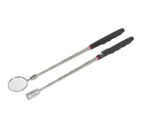 Versatile 2 Piece Telescopic Magnetic Led Pick Up Tool And 50mm Inspection Mirror Set