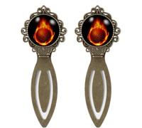 2 Piece the Burning Fire Basketball Bookmark, Vintage Style Book Markers for Book Lovers Writers Readers Teachers, Birthday Gifts for Women Men Teens