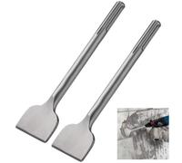 2-Piece Tile Chisels Set, Wide Spade Chisels For Electric Drills, 11.02X2.95 Chrome Steel For Ceramic, Cement, Concrete, Brick, Stone