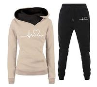 2 Piece Tracksuit Womens Full Set Sale Fleece Lined Tracksuit Set Casual Long Sleeve Pullover Jumper Hoodie and Joggers Bottoms Sweat Suit Lounge Wear Sports Gym Set Ladies Two Piece Outfit Clearance