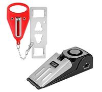 2-Piece Travel Security Kit with Portable Door Lock and Alarm，Portable Security Door Lock with Adjustable Safety Bar for Home, Hotel & Apartment Protection, for Enhanced Safety at Home or On The Go