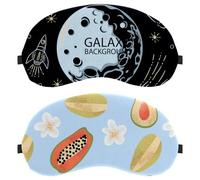 2 Piece Tropical Fruits Pattern Eye Mask, Sleep Mask for Side Sleeper, Soft Sleeping Eye Mask for Women Men, Complete Light Blocking, Zero Pressure Night Blindfold