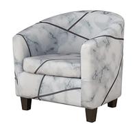 2 Piece Tub Chair Cover Set - High Stretch Printed Soft Club Armchair Slipcover for Dining, Living Room, Cafe, Bar, Office Reception (Print 16)