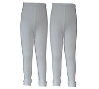 2 Piece Unisex Children Girls Boys Kids Thermal Long John Warm Bottom (UK, Age, 7 Years, 8 Years, Regular, White)