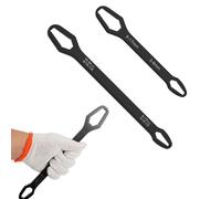 2-Piece Universal Adjustable Wrench Set, Double-End Multi-Function Spanner for 3-24mm Nuts, Chrome Vanadium Steel, Space-Saving Hand Tool Kit (150mm & 220mm)