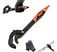 2-Piece Universal Pipe Wrench Set, Self Adjusting 10” and 15” Plumbing Wrenches with Anti-Slip Jaws, Heavy Duty Pipe Wrench for Nuts, Pipes, Fixtures and Auto Repair (15in)
